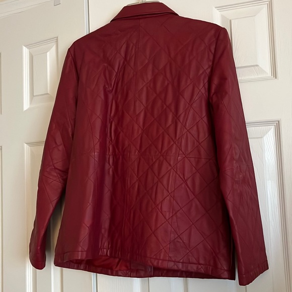 Red leather jacket. - Picture 2 of 3